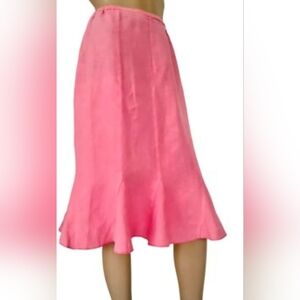 Willow Bright Pink A-Line  100% Linen Skirt Size L